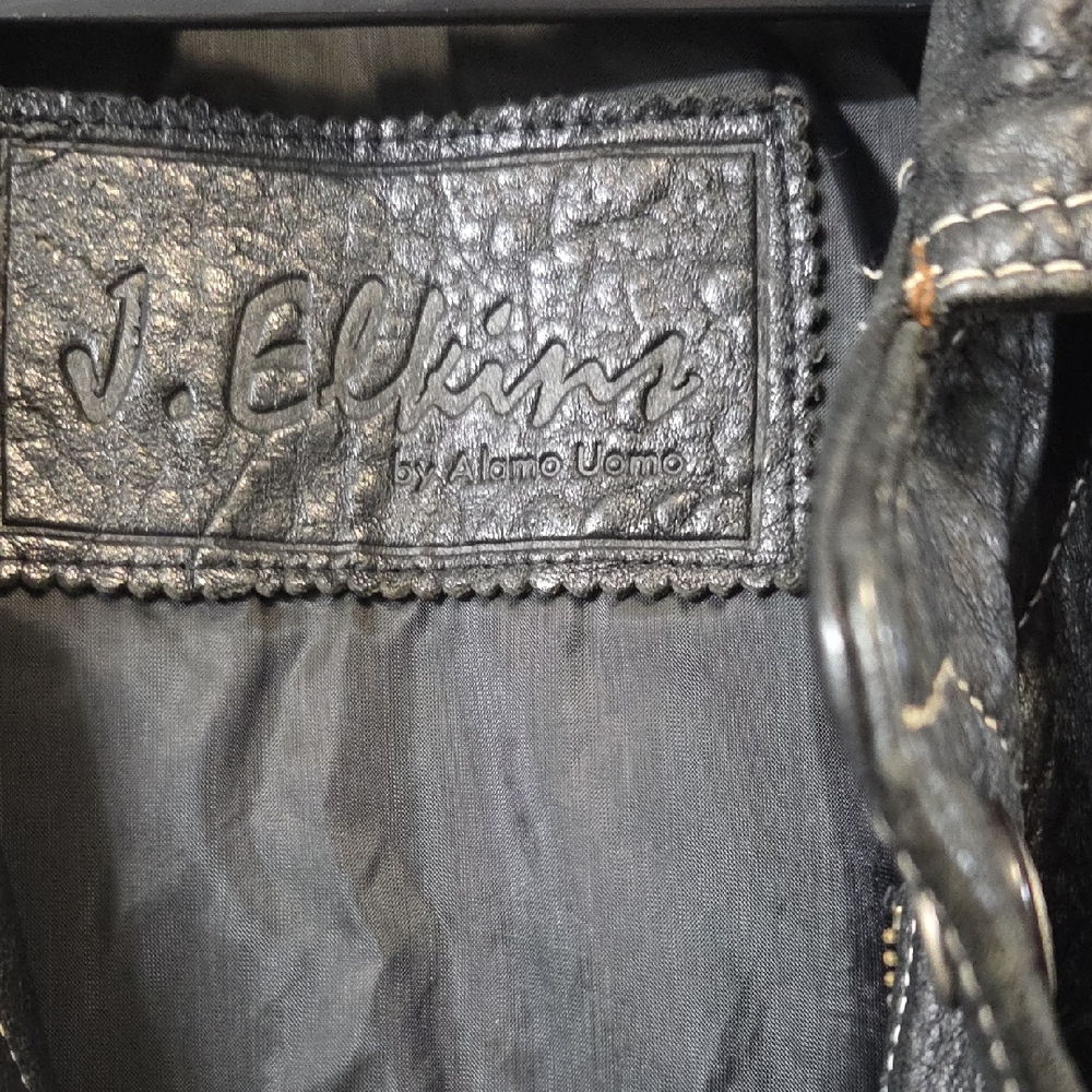 Alamo Uomo , Vintage, Black Leather Jacket
